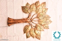 Iron 18 Leaf With Led Wall Decor - Free Size, Metal, Pack of1